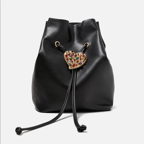 Zara Handbags - Zara heart mini bucket bag